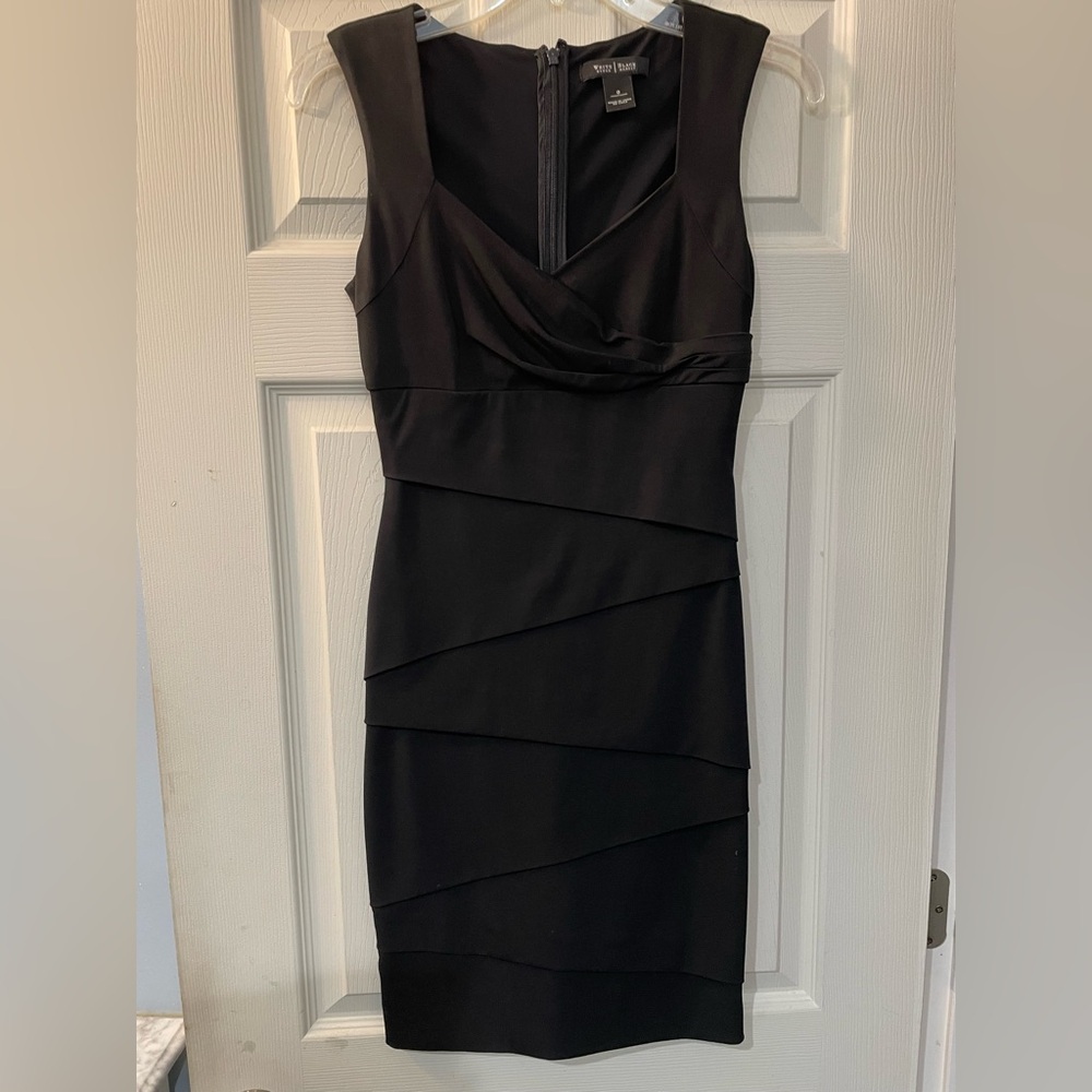 White House Black Market Black Asymmetrical Sheath Dress